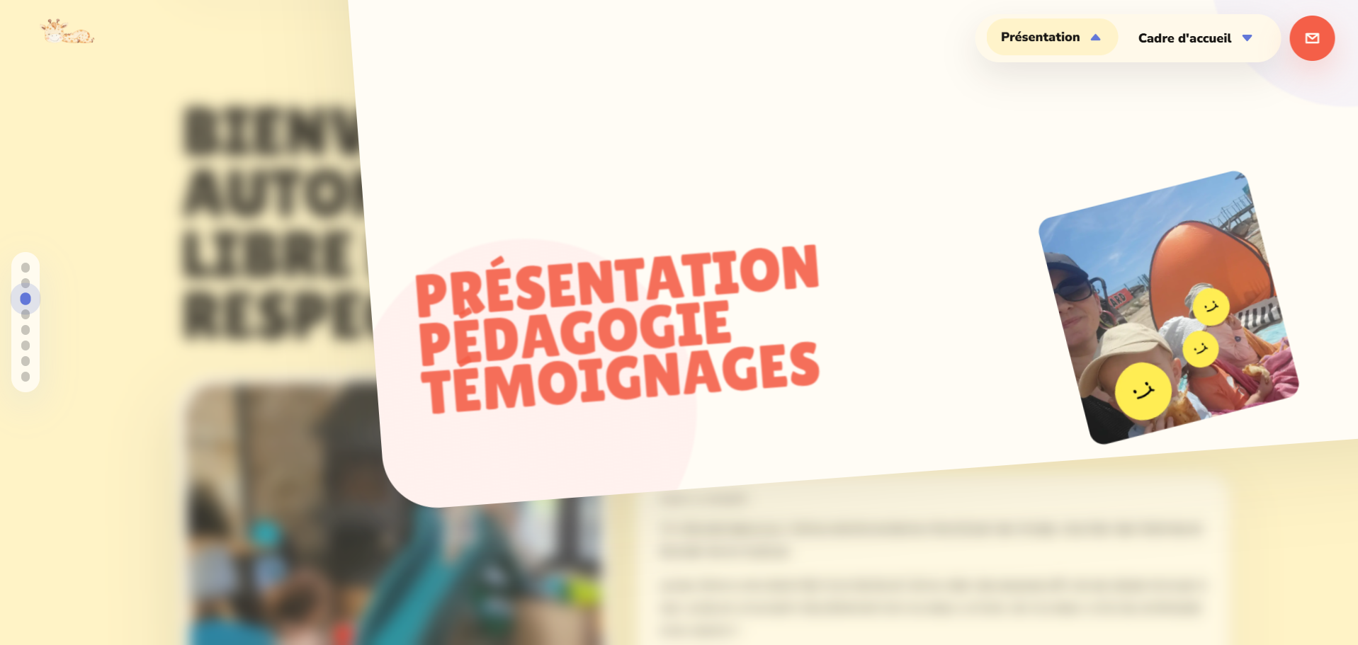 Interface du site nounou Sophie